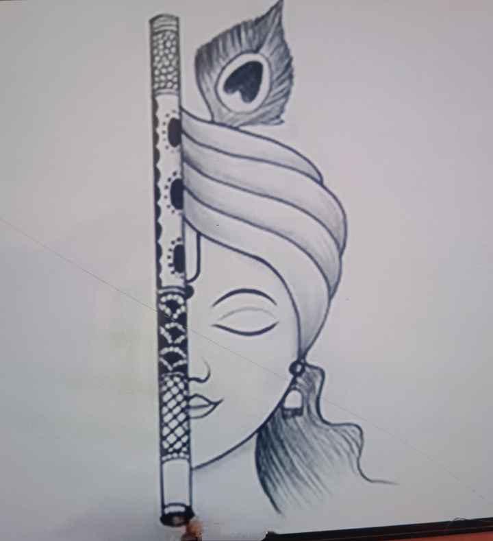 Lord Krishna Drawing by Vishwas Nagmode - Pixels-saigonsouth.com.vn